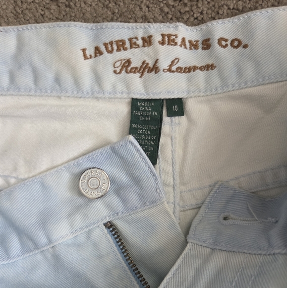⭐️Ralph Lauren -Lauren Jeans Co White Washed 100%cotton Jeans Size 10 - Picture 3 of 7